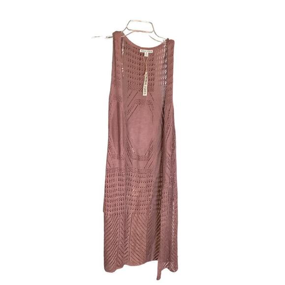 NWT Moral Fiber Womens Open Tunic Medium  Long cardigan Crocheted - Picture 1 of 5